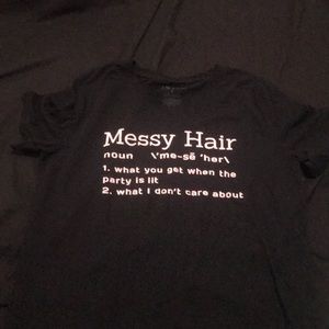 Messy hair T-shirt